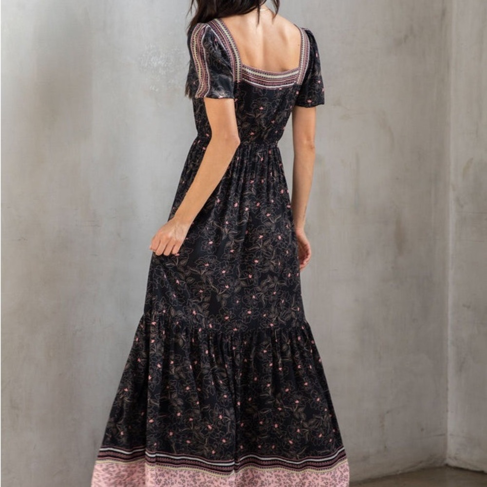 NWT LoveStitch Maxi Dress Love Stitch S M bohemian rayon tiered elastic waist